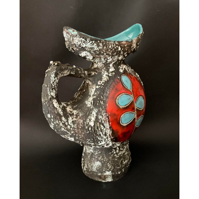 Large Brutalist Ceramic Pitcher by Pugi, Monaco, 1970s For Sale - Image 6 of 12