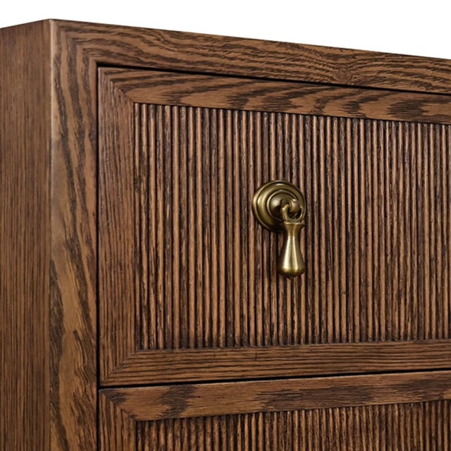 Not Yet Made - Made To Order Matthew Izzo Home Avery Provincial Brown Oak Six Drawer Chest For Sale - Image 5 of 8