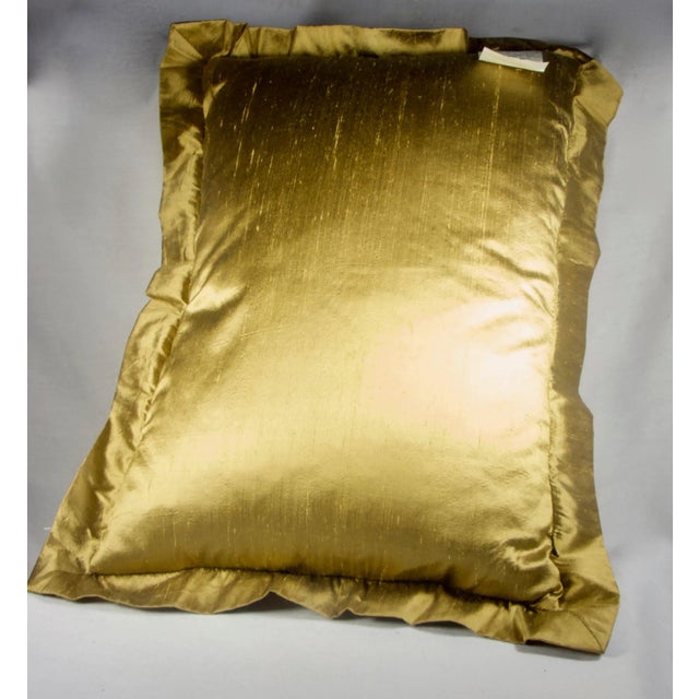 2000s Nwt Bronze Dupioni Silk Decor Pillow For Sale - Image 4 of 8