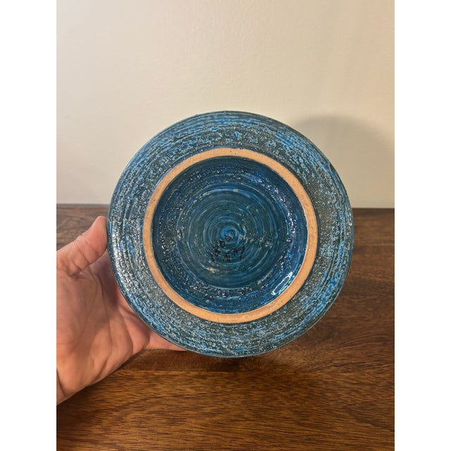 Vintage Bitossi Aldo Londi Rimini Blue Ceramic Ashtray, Italy 1960s For Sale In Miami - Image 6 of 8