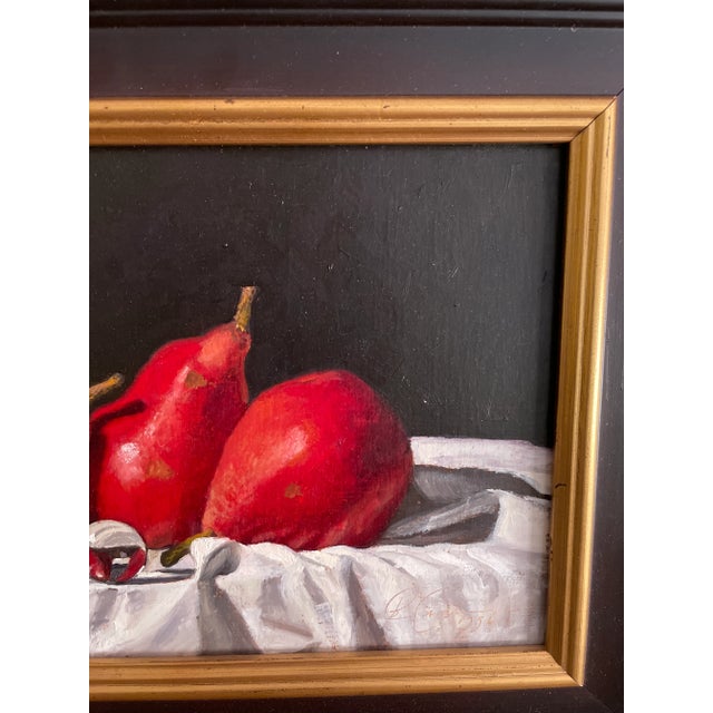 Realism Still Life With Pears and Marble Oil Painting For Sale - Image 3 of 7