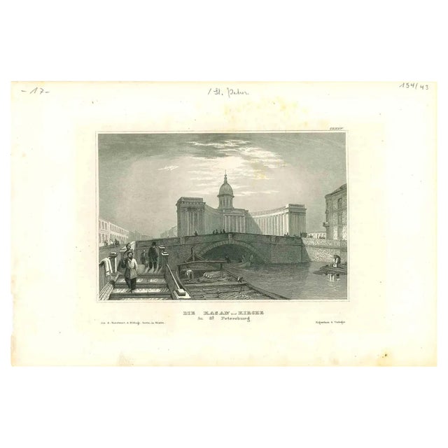 Unknown, Die Kasan-Kirche (St. Petersbourg), Original Lithograph, 1850s For Sale
