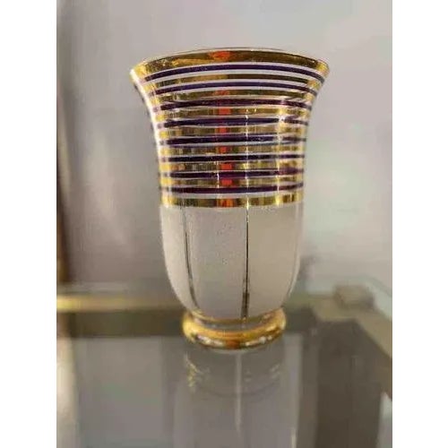 Art Deco Glass Vase, 1940 For Sale - Image 9 of 12