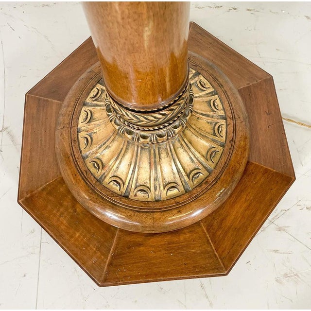 Wood Floor Lamp attributed to Alban Chambon, 1900s For Sale - Image 7 of 10