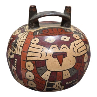 Antique Nazca Double-Spouted Water Jar For Sale