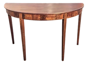 19th Century George III Crotched Mahogany and Satinwood Inlaid Demi-Lune Table