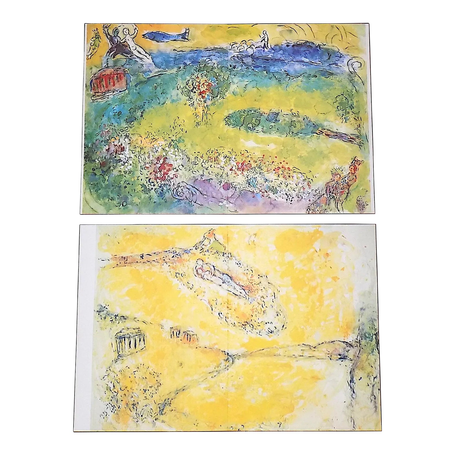 Vintage Mid 20th Century Large Folio Abstract Marc Chagall Lithographs ...