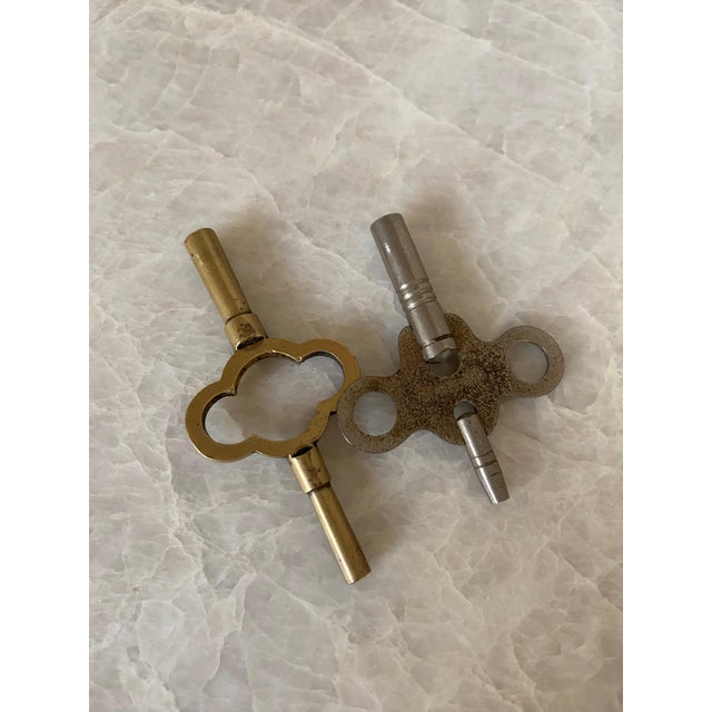 Antique Brass-Cased Desk Clock and Aneroid Barometer C. 1870 - Architectural and Twin-Dial Instrument For Sale - Image 9 of 9