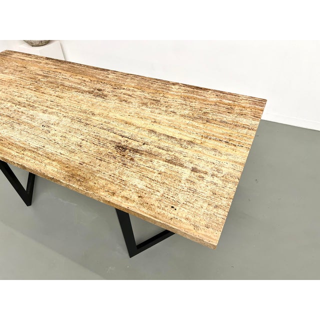 Travertine Dining Table, Italy, 1970s For Sale - Image 5 of 18