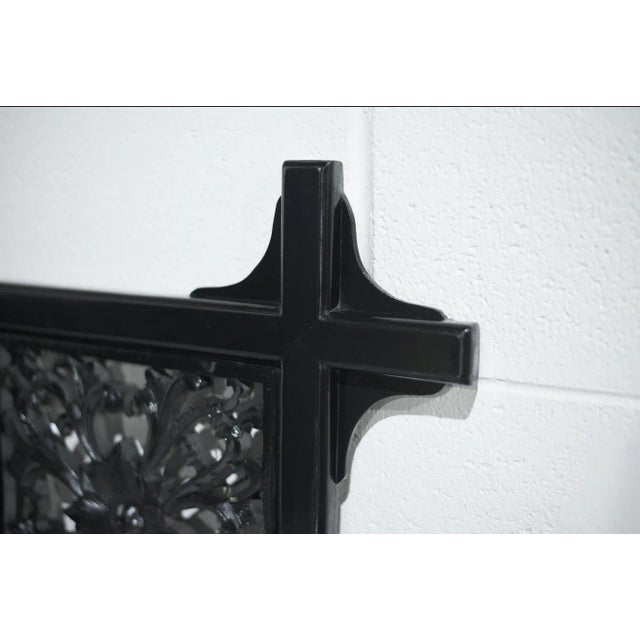 Black Contemporary Chinoiserie Wall Panel Wall Art in Black For Sale - Image 8 of 10