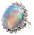 Antique Vintage Estate Palladium Diamond Opal Ring, Size 6.5 For Sale