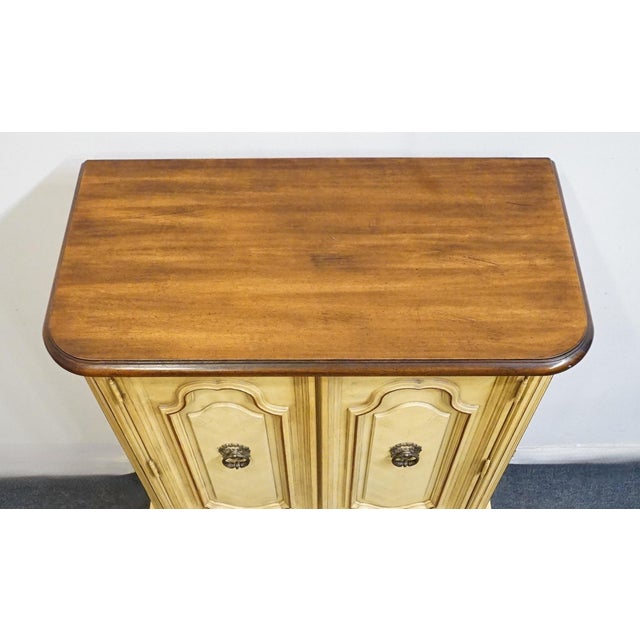Stanley Furniture Solid Pecan Antiqued Yellow Cream Painted Mediterranean 39" Door Chest 4723-42 For Sale - Image 10 of 14