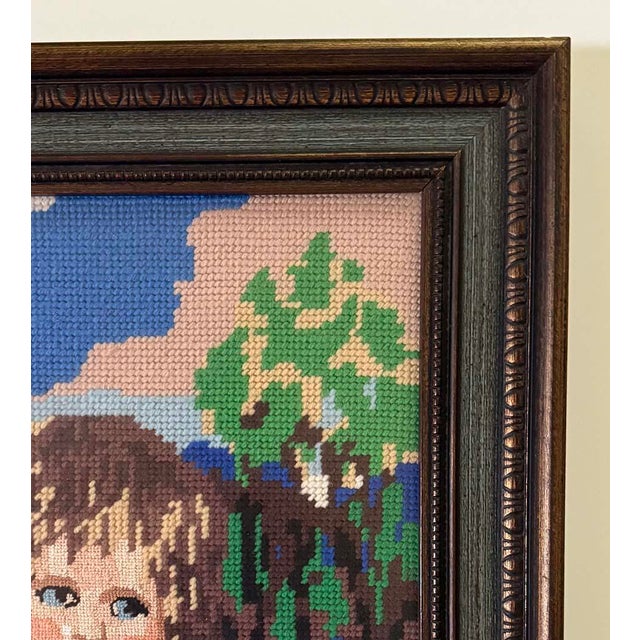 Traditional 1970s Boho Chic Framed Needlepoint For Sale - Image 3 of 4