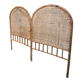 1960s Boho Chic Woven Twin Headboards - a Pair For Sale