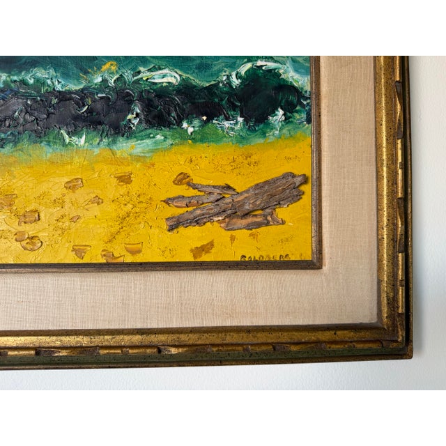 1966 Vintage Goldberg Mixed Media Impressionist Oil on Canvas Painting, Framed For Sale - Image 9 of 12