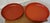 A Pair of North African Folk Art Hand Made Red Ochre Dishes. 2 Lovely Large Dishes, brightly painted in Red Ochre, the...