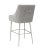 Transitional Beatrix Pleated Light Grey Velvet Counter Stool with Silver Legs For Sale - Image 3 of 7