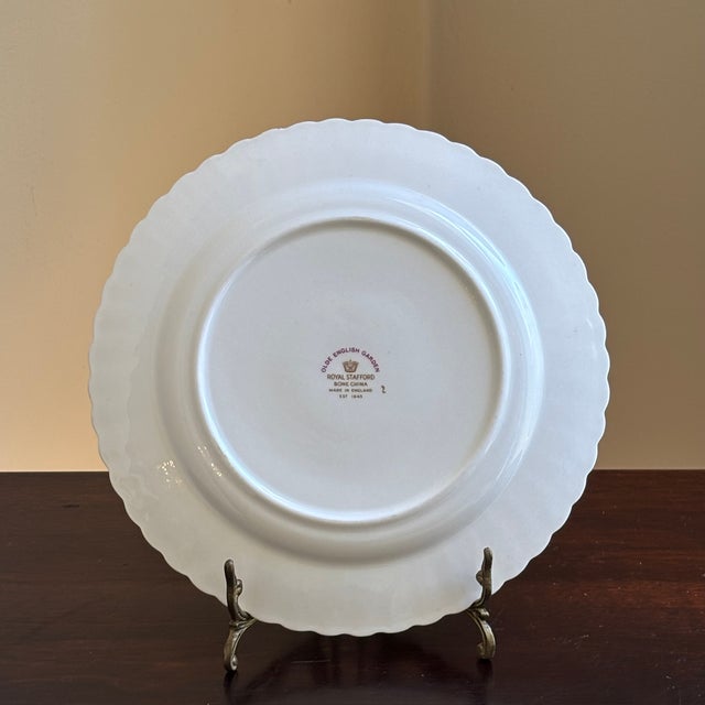 Late 20th Century Vintage English Bone China Decorative Dessert Plate For Sale - Image 5 of 12