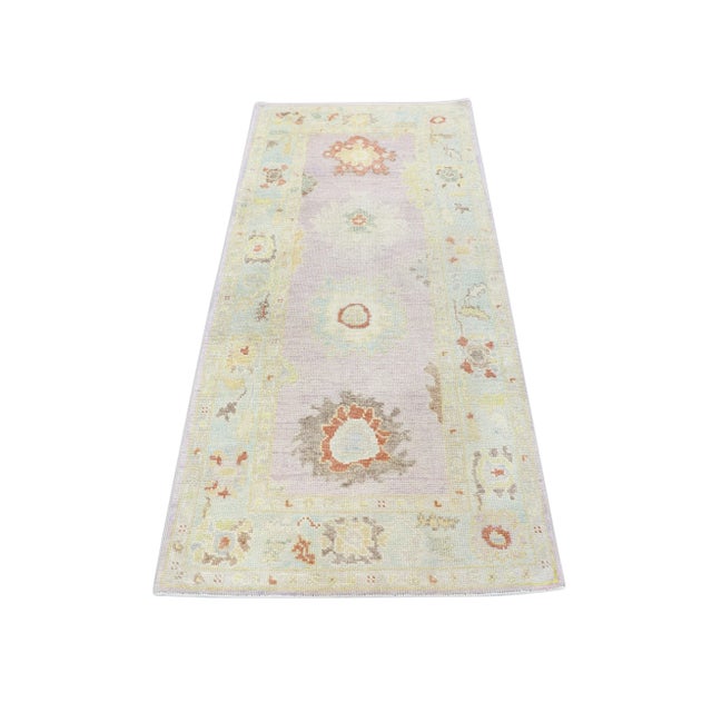Purple Modern Turkish Oushak Rug 3'1" x 6'9" For Sale - Image 8 of 9