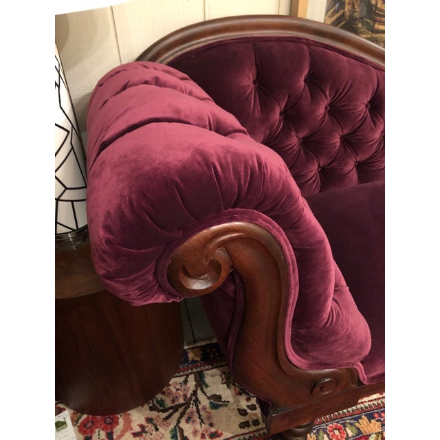 Antique Purple Velvet Victorian Fainting Couch Chaise Longue Chairish