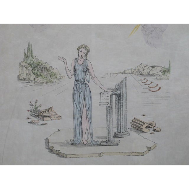Figurative Salvador Dali Signed Stamped Limited Edition Calliope From 9 Muses Lithograph For Sale - Image 3 of 12