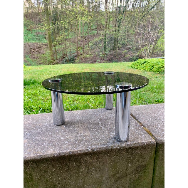 Space Age Sofa Table in Chrome and Smoked Glass, 1970s For Sale - Image 10 of 13