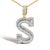 Contemporary Men's 10K Yellow Gold 1 5/8 Cttw Letter S Initial Pendant Necklace For Sale - Image 3 of 4