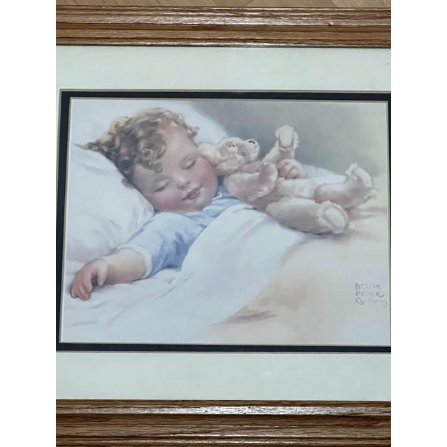 Collectible Beasie Pease Gutmann Baby Print. This timeless piece depicts a cherub face Baby wrapped in blanket with a...