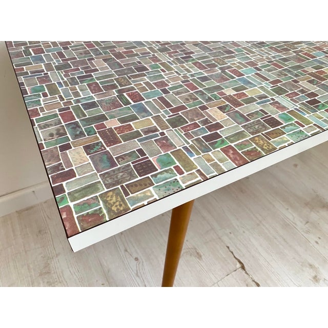 Mid-Century Modern Laminated Table with Mosaic Decor, 1950s For Sale - Image 3 of 11