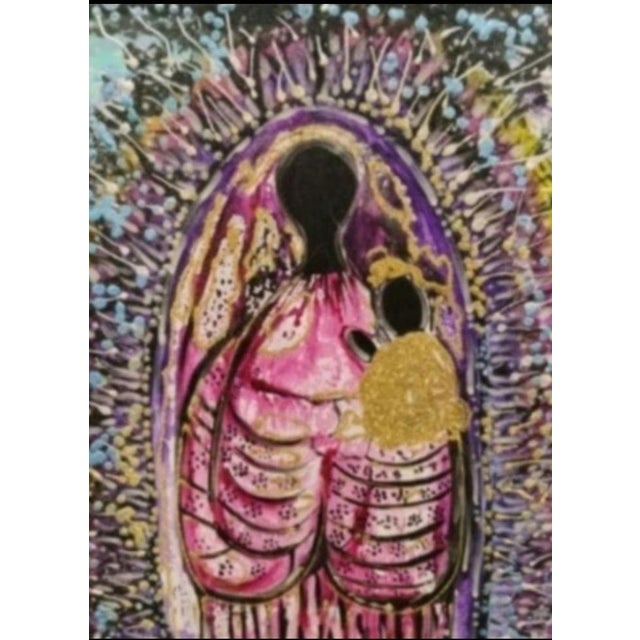 "For My Daughter" Original Bioluminescent 18’c18’ Painting by Vicky Naranjo For Sale - Image 6 of 12