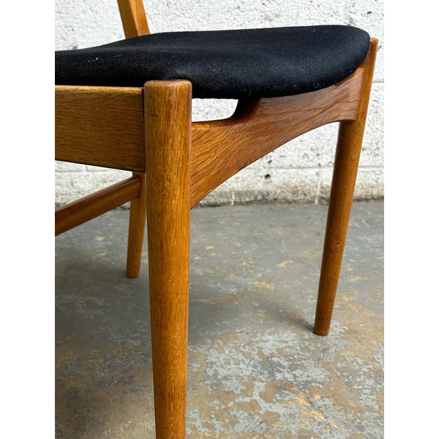 Set of 4 Danish Mid Century Modern Teak Back Oak Frame Dining Chairs 1960’s For Sale - Image 9 of 9
