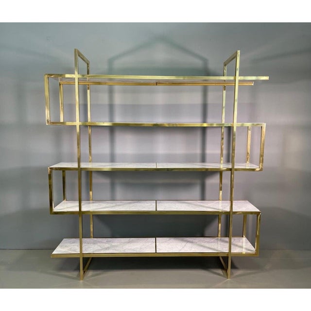 Mid-Century Brass Marble Bookcase, 1960s For Sale - Image 15 of 15