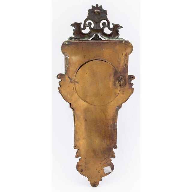 Late 19th Century French Louis XV Style Bronze Cartel Clock, 19th C. For Sale - Image 5 of 6