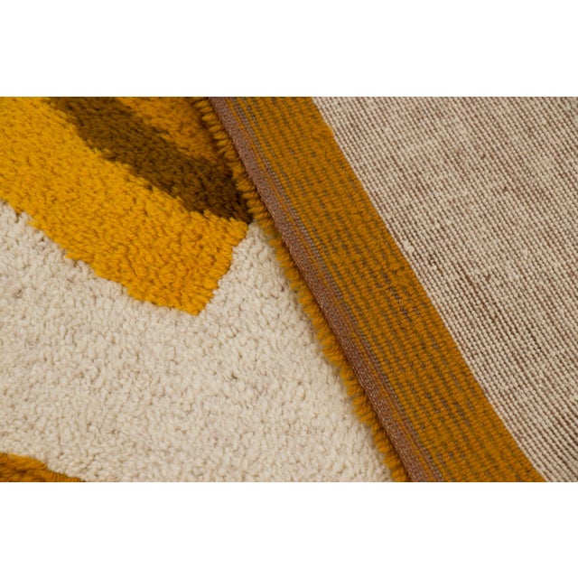 Beige Vintage Swedish Geometric Wool Rug in Brown Hues by Rug & Kilim, 1950-1959 For Sale - Image 8 of 10