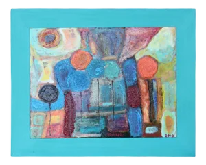 Paul Reeves Colorful Abstract Landscape Painting of Balloons 2018