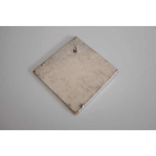 1930s Swedish Modern Pewter Mirror For Sale - Image 4 of 5