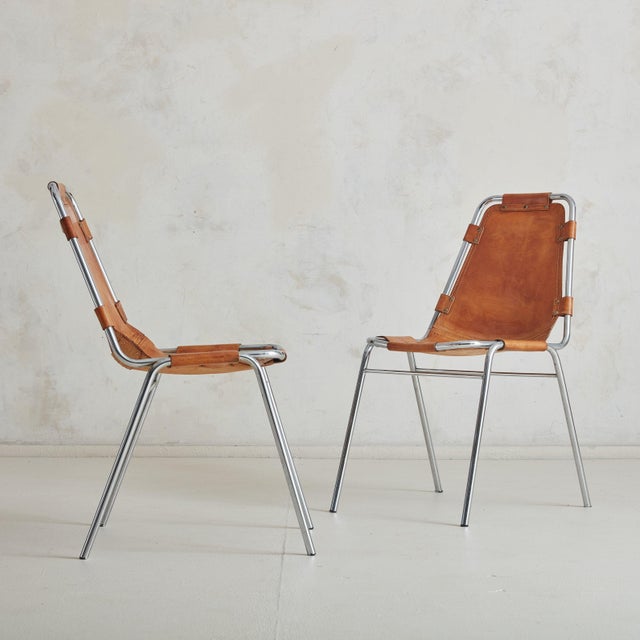 Charlotte Perriand Pair of Les Arcs Chairs Attributed to Charlotte Perriand, France 1970s For Sale - Image 4 of 11