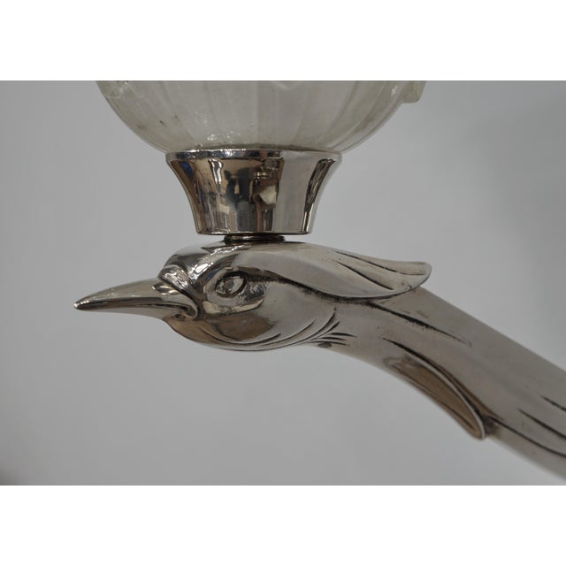 Silver French Art Deco Wall Sconces by Boris Lacroix 1930s France - A Pair For Sale - Image 8 of 16