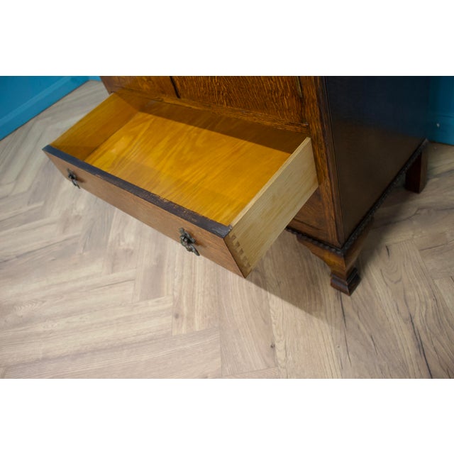 Art Deco Oak Linen Cabinet, 1930s For Sale - Image 9 of 11