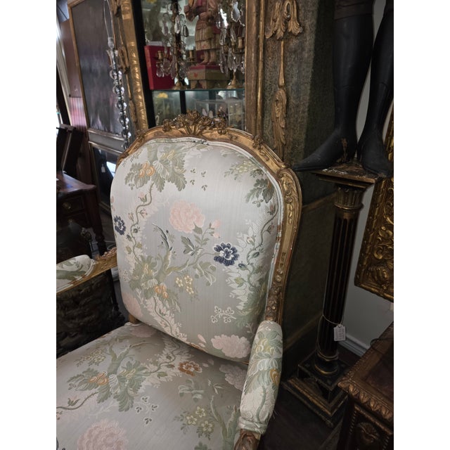Antique Louis XV Style Giltwood Armchairs For Sale - Image 11 of 16