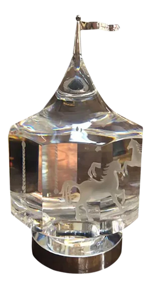 1980s Steuben Carousel With Rotating Base