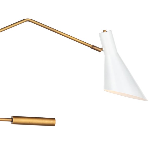Regina Andrew Spyder Steel Chandelier, White & Natural Brass For Sale - Image 4 of 6