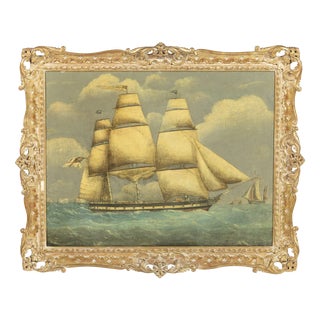 English School Artist, Malabar Sailing Ship, 19th Century, Oil Painting on Canvas For Sale