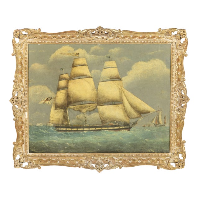 English School Artist, Malabar Sailing Ship, 19th Century, Oil Painting on Canvas For Sale