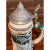 Traditional Vintage German Beer Stein Pewter Lid Relief Green & White 14" For Sale - Image 3 of 6