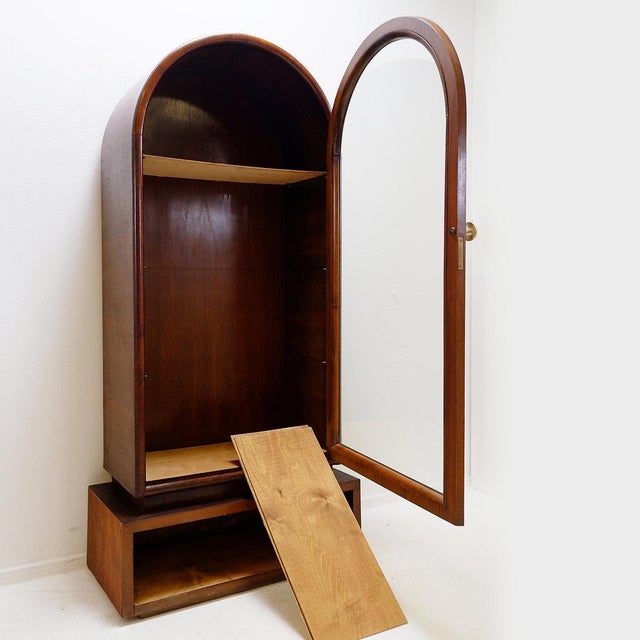 Arched wooden display cabinet with glass door - 1950s Storage - Antiques - Furniture Dimensions: 80 x 36.5 cm, H: 166 cm...