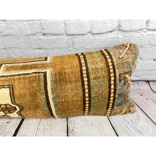 Turkish 12 x 46 Lumbar Rug Pillow Artisanal Opulence Turkish Pillow Cushion Cover For Sale - Image 3 of 7