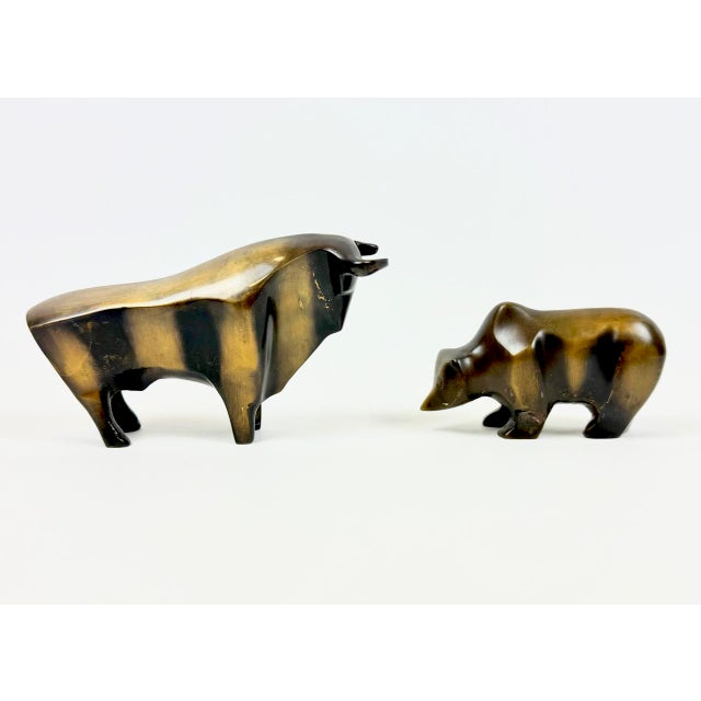 Vintage Bronze Bull and Bear Figurines by Reinhard Dachlauer, Germany, 1980s, Set of 2 For Sale - Image 16 of 16