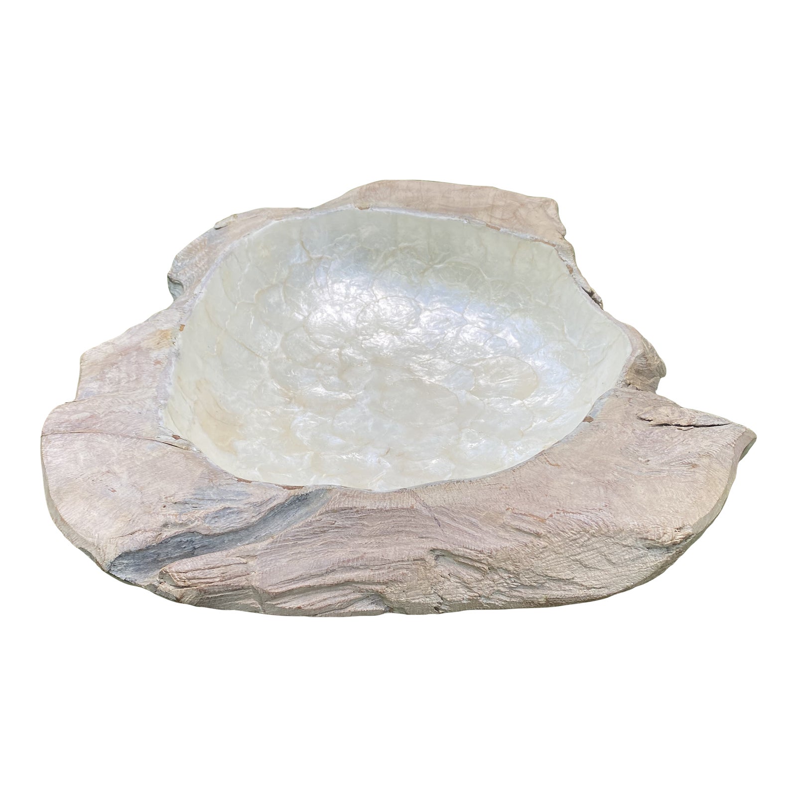 1980s Large Bleach Driftwood Bowl Chairish