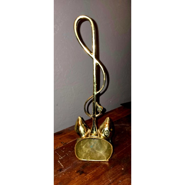 Mid-20th Century Virginia Metalcrafters Brass Fox Head and Riding Crop Doorstop For Sale - Image 11 of 12